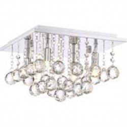 Bordeaux With Clear Crystal Flush Mount